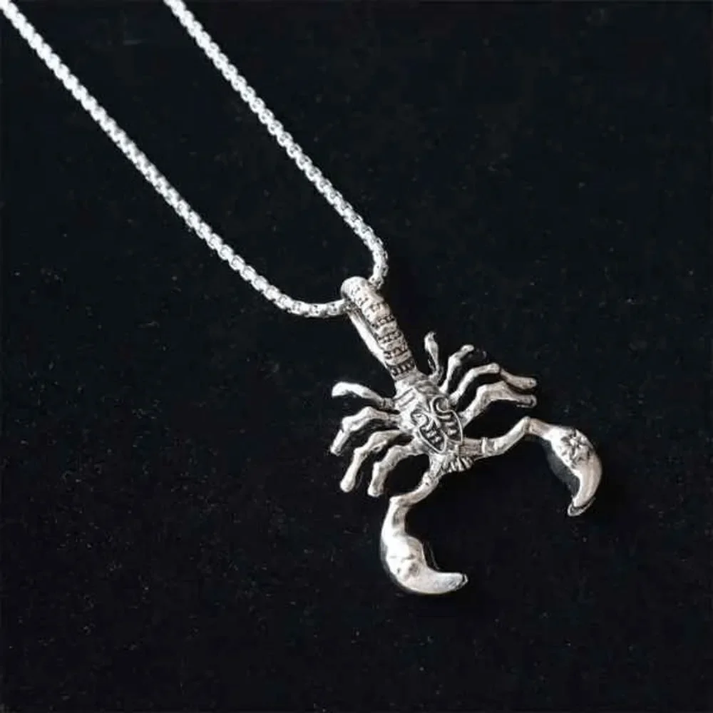Stainless Steel Scorpion Pendant Necklace & Bracelet Set